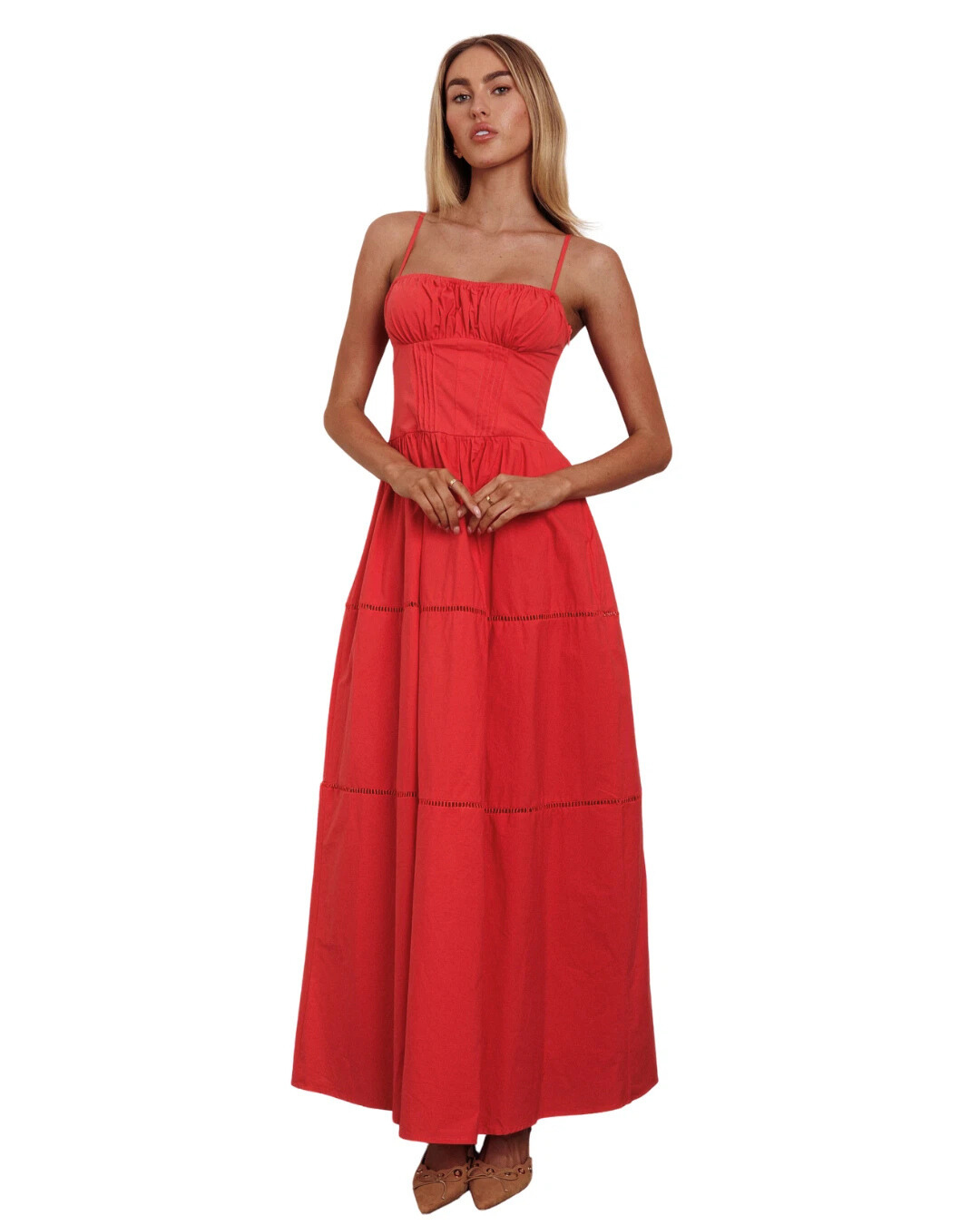 Charlotte Pleat Maxi Dress